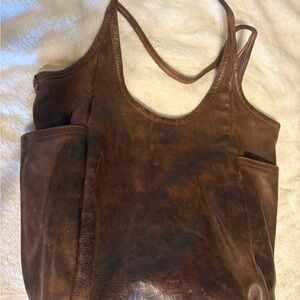 Large rustic pecan minimal tote